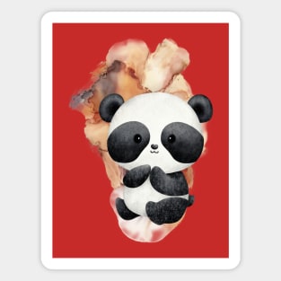 Cute Panda Paint Illustration - Adorable Panda - Kawaii Panda Magnet